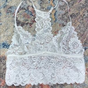 White lace bralette